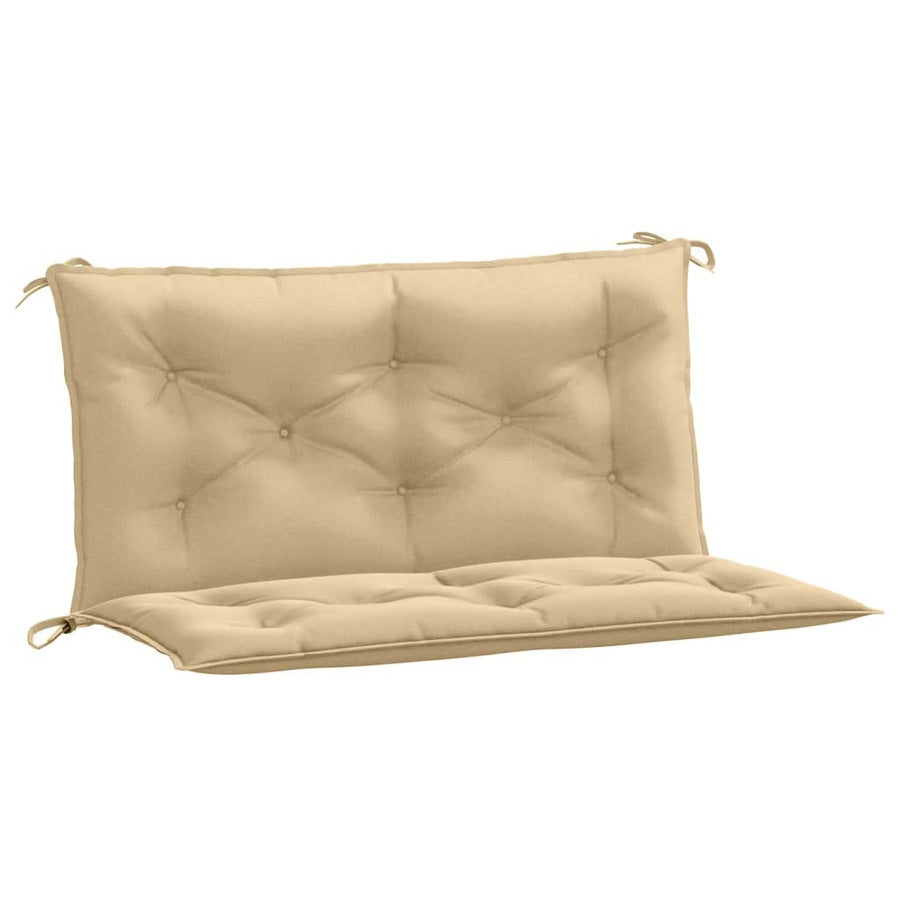 Tuinbankkussens 2 st 100x50x7 cm stof gemêleerd beige