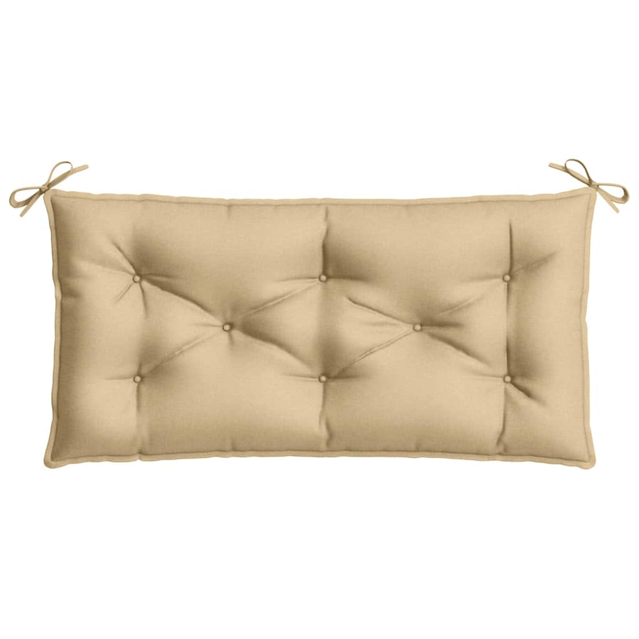 Tuinbankkussens 2 st 100x50x7 cm stof gemêleerd beige
