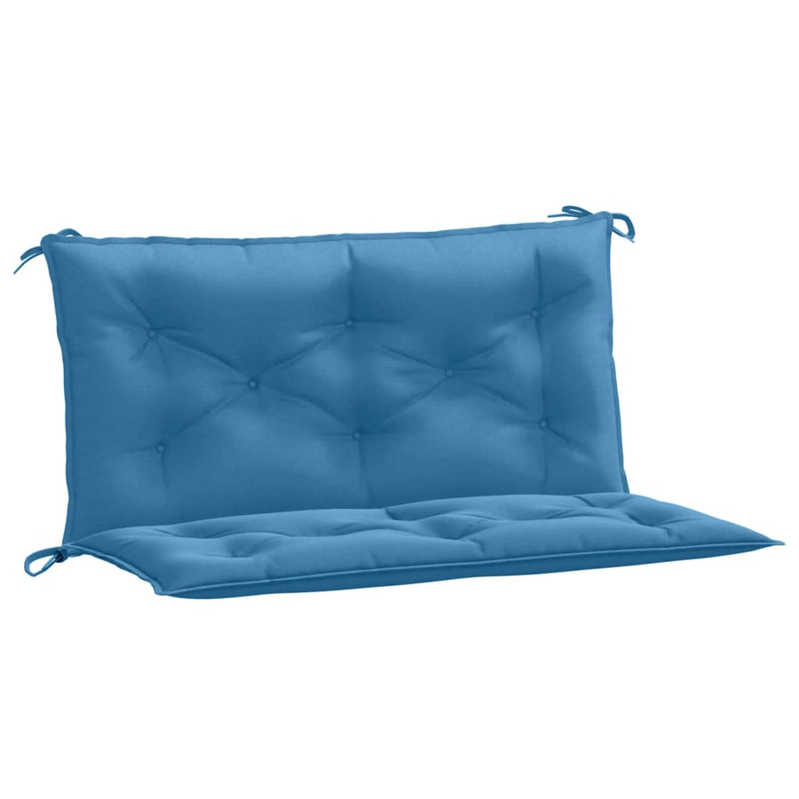 Tuinbankkussens 2 st 100x50x7 cm stof gemêleerd blauw
