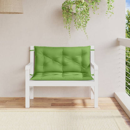 Tuinbankkussens 2 st 100x50x7 cm stof gemêleerd groen