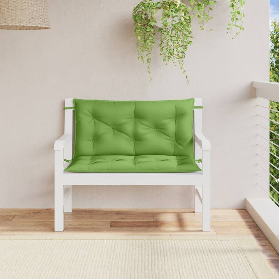 Tuinbankkussens 2 st 100x50x7 cm stof gemêleerd groen