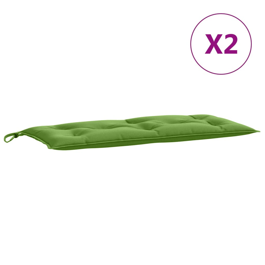 Tuinbankkussens 2 st 100x50x7 cm stof gemêleerd groen