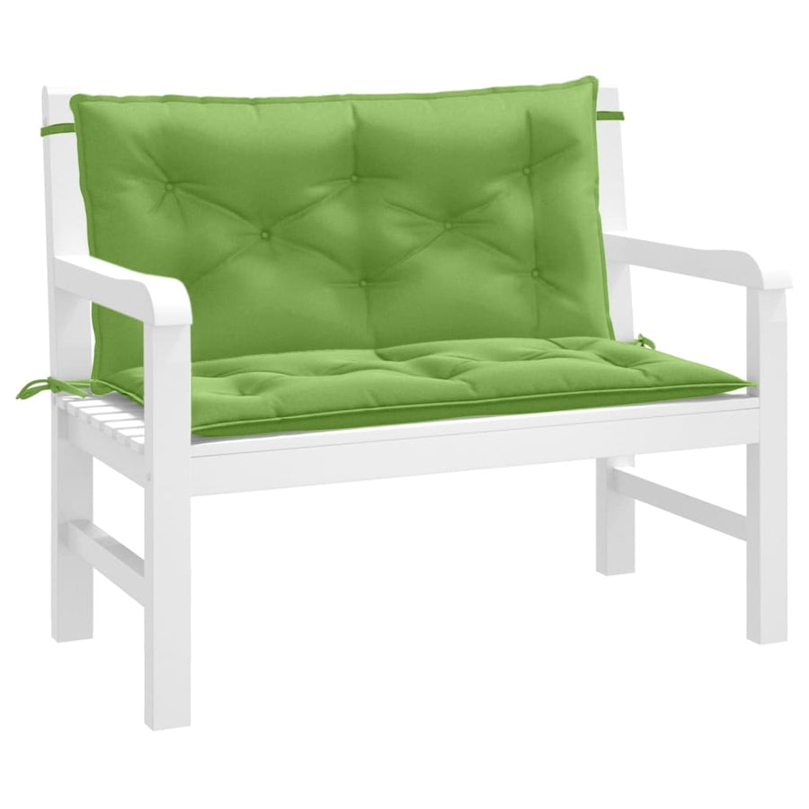 Tuinbankkussens 2 st 100x50x7 cm stof gemêleerd groen