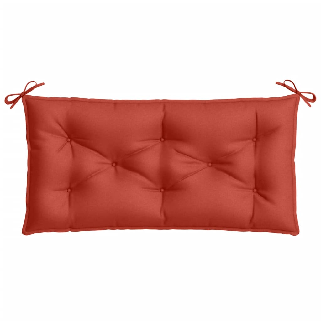 Tuinbankkussens 2 st 100x50x7 cm stof gemêleerd rood