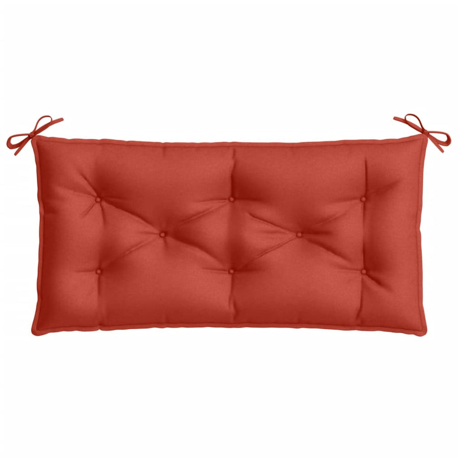 Tuinbankkussens 2 st 100x50x7 cm stof gemêleerd rood