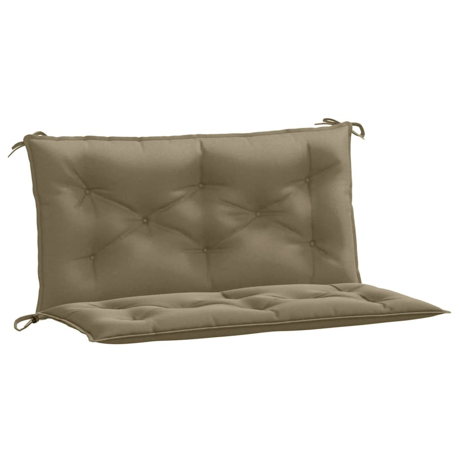 Tuinbankkussens 2 st 100x50x7 cm stof gemêleerd taupe
