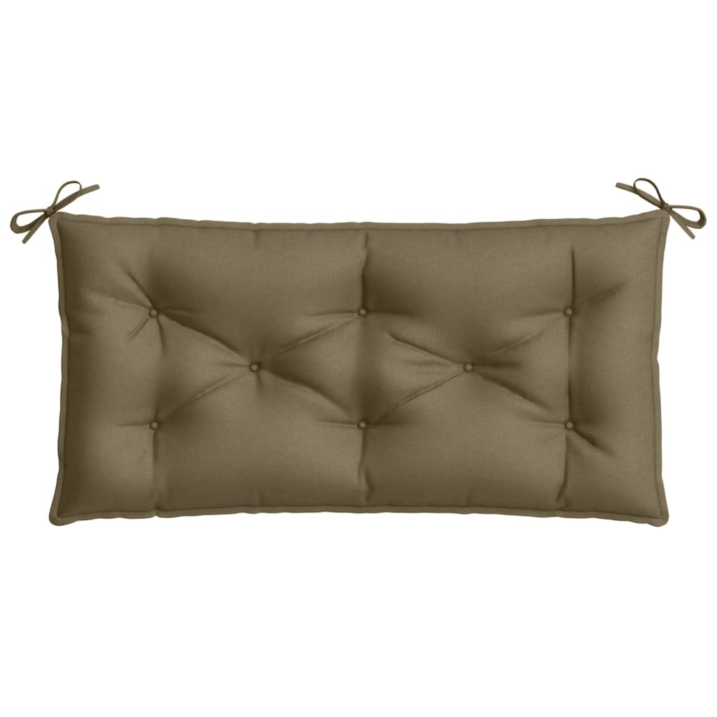 Tuinbankkussens 2 st 100x50x7 cm stof gemêleerd taupe