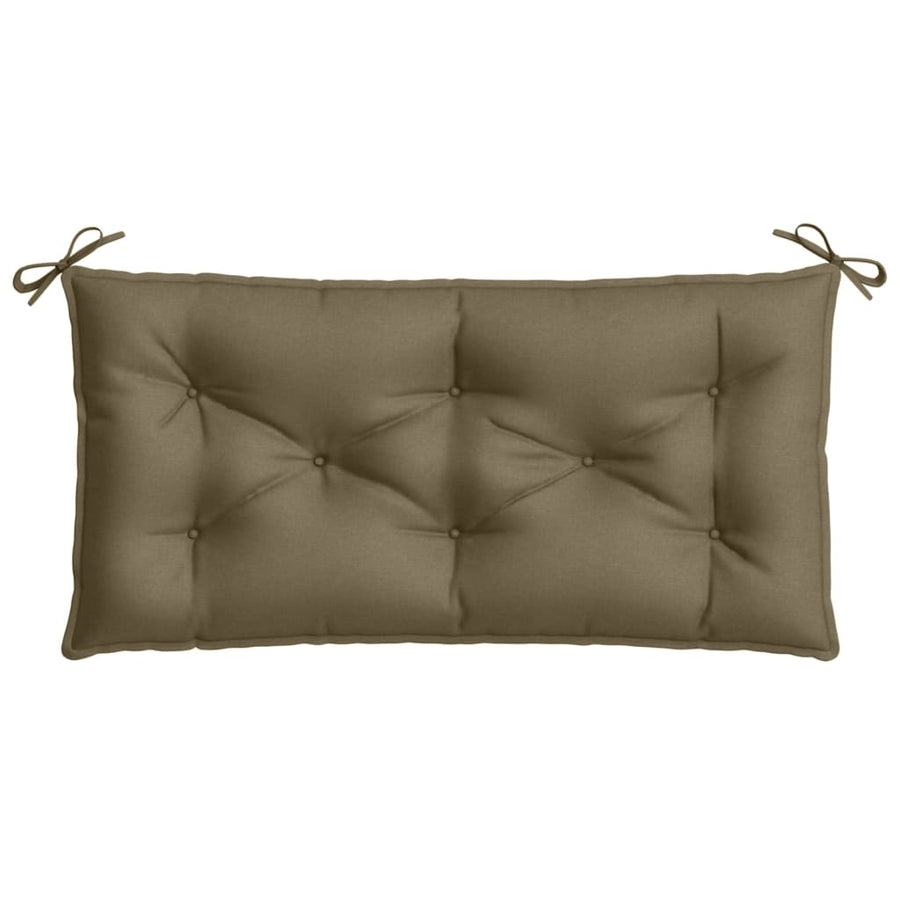 Tuinbankkussens 2 st 100x50x7 cm stof gemêleerd taupe