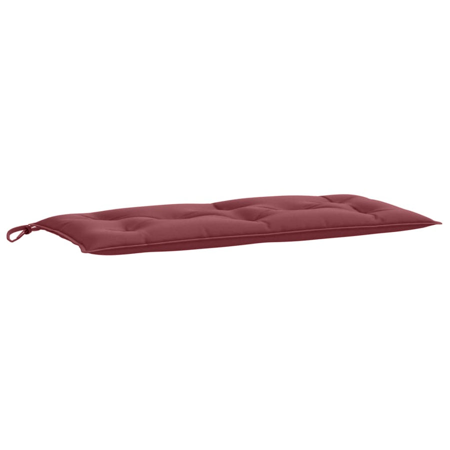 Tuinbankkussens 2 st 100x50x7 cm stof gemêleerd wijnrood