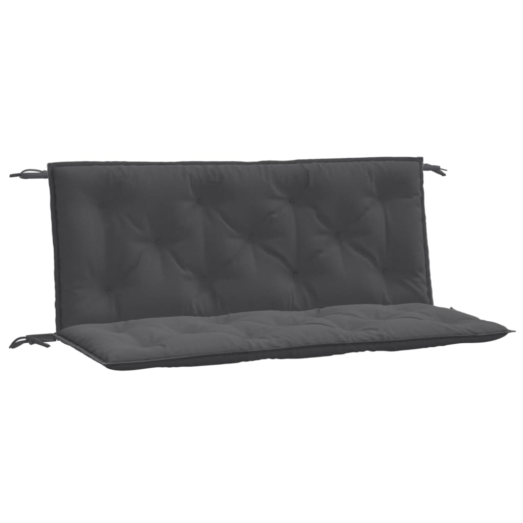 Tuinbankkussens 2 st 120x50x7 cm stof gemêleerd antracietkleur