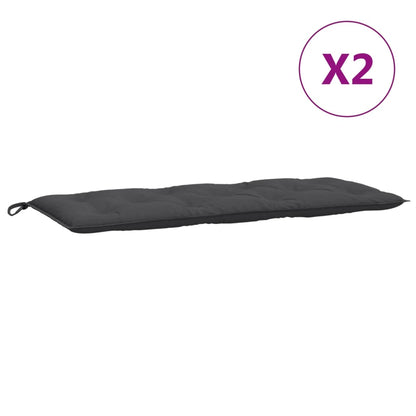 Tuinbankkussens 2 st 120x50x7 cm stof gemêleerd antracietkleur