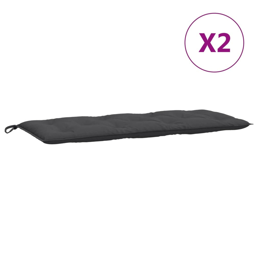 Tuinbankkussens 2 st 120x50x7 cm stof gemêleerd antracietkleur