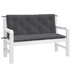 Tuinbankkussens 2 st 120x50x7 cm gemêleerd antraciet