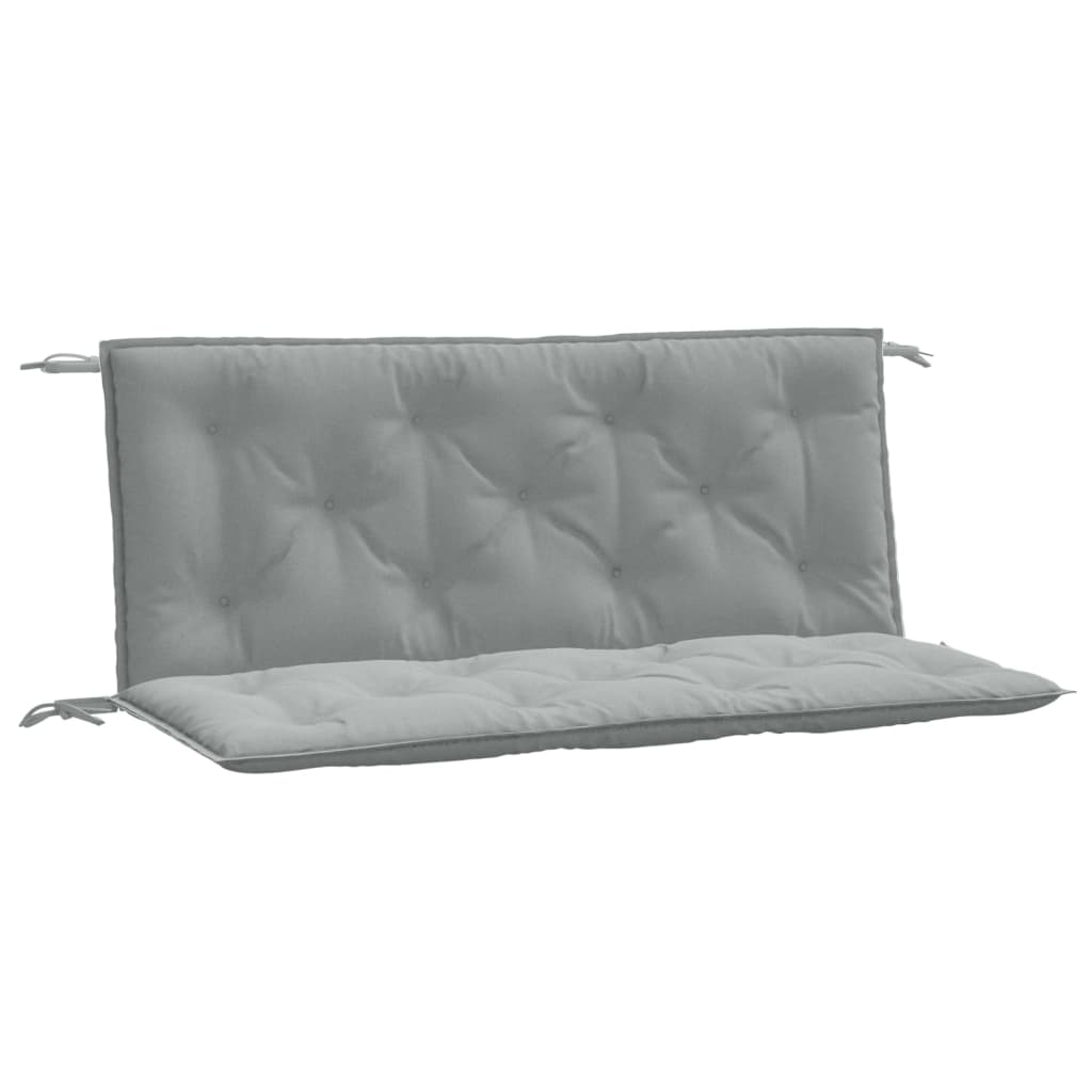 Tuinbankkussens 2 st 120x50x7 cm stof gemêleerd lichtgrijs