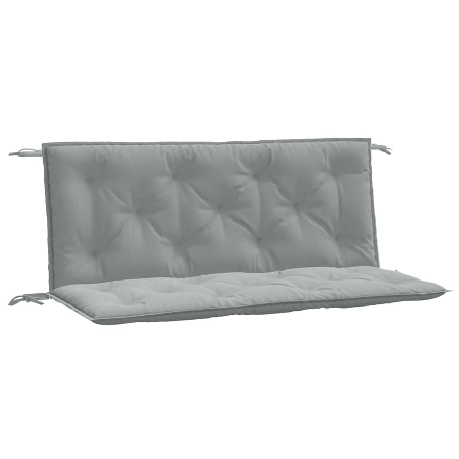 Tuinbankkussens 2 st 120x50x7 cm stof gemêleerd lichtgrijs