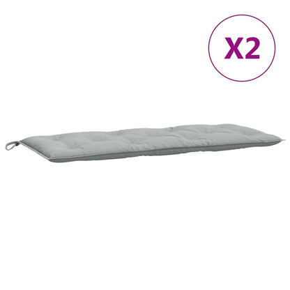 Tuinbankkussens 2 st 120x50x7 cm stof gemêleerd lichtgrijs