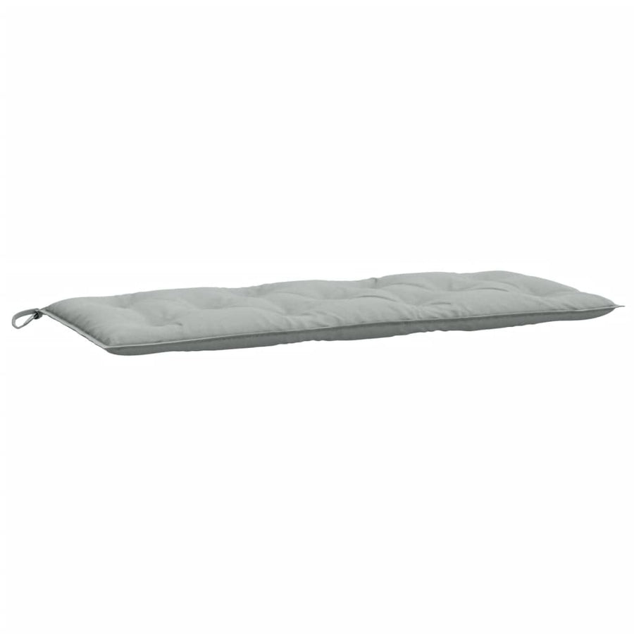 Tuinbankkussens 2 st 120x50x7 cm stof gemêleerd lichtgrijs