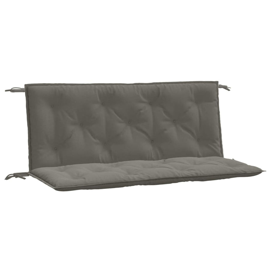 Tuinbankkussens 2 st 120x50x7 cm stof gemêleerd donkergrijs