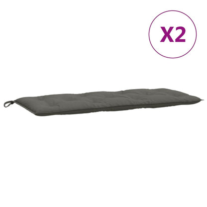 Tuinbankkussens 2 st 120x50x7 cm stof gemêleerd donkergrijs