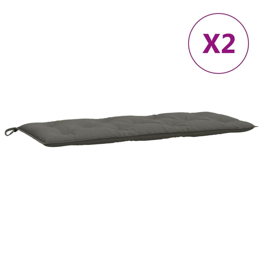 Tuinbankkussens 2 st 120x50x7 cm stof gemêleerd donkergrijs