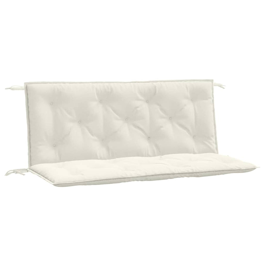 Tuinbankkussens 2 st 120x50x7 cm stof gemêleerd crèmekleurig