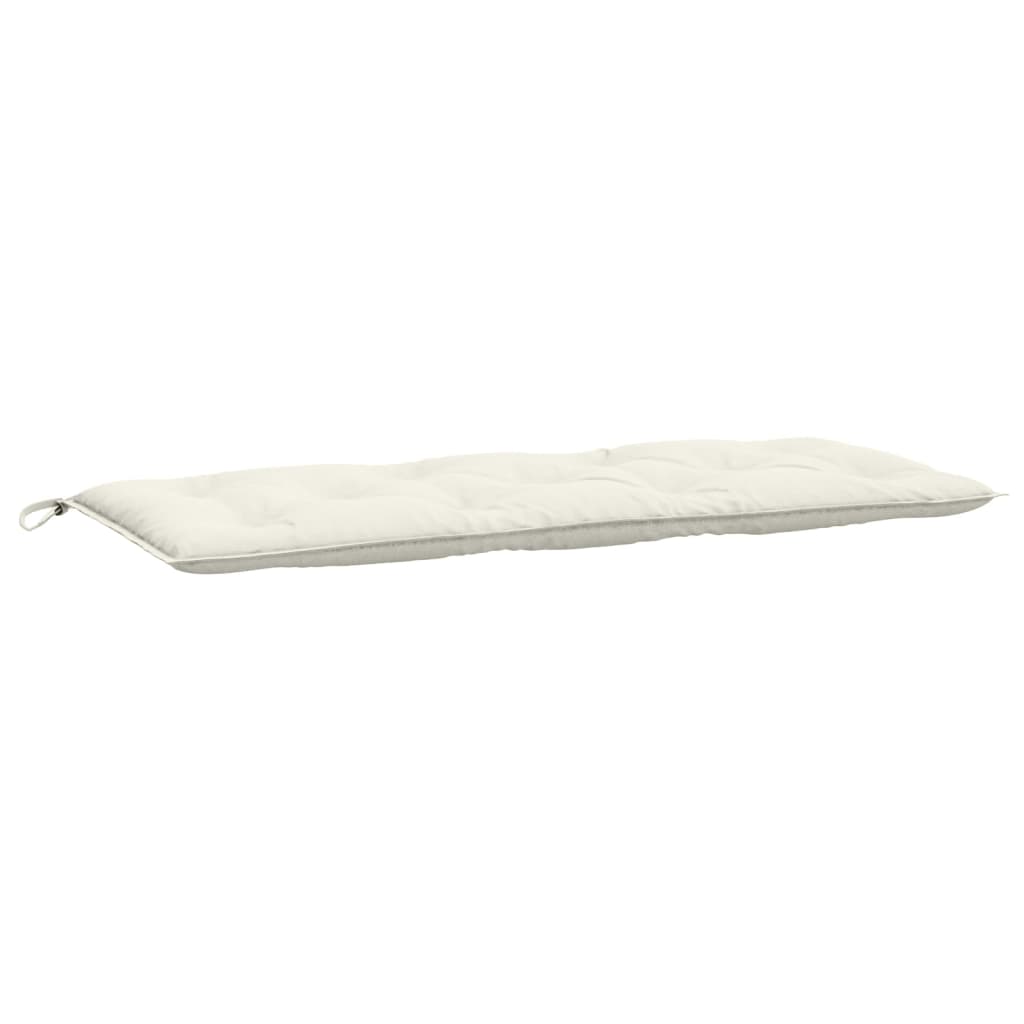Tuinbankkussens 2 st 120x50x7 cm stof gemêleerd crèmekleurig