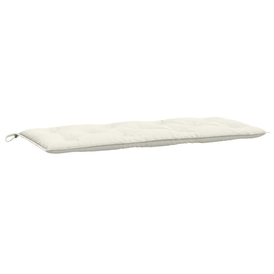 Tuinbankkussens 2 st 120x50x7 cm stof gemêleerd crèmekleurig