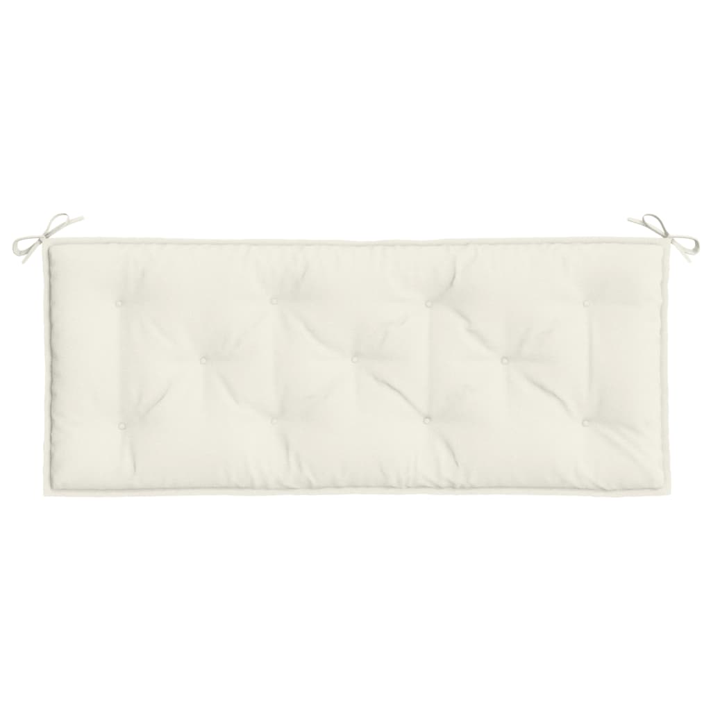 Tuinbankkussens 2 st 120x50x7 cm stof gemêleerd crèmekleurig