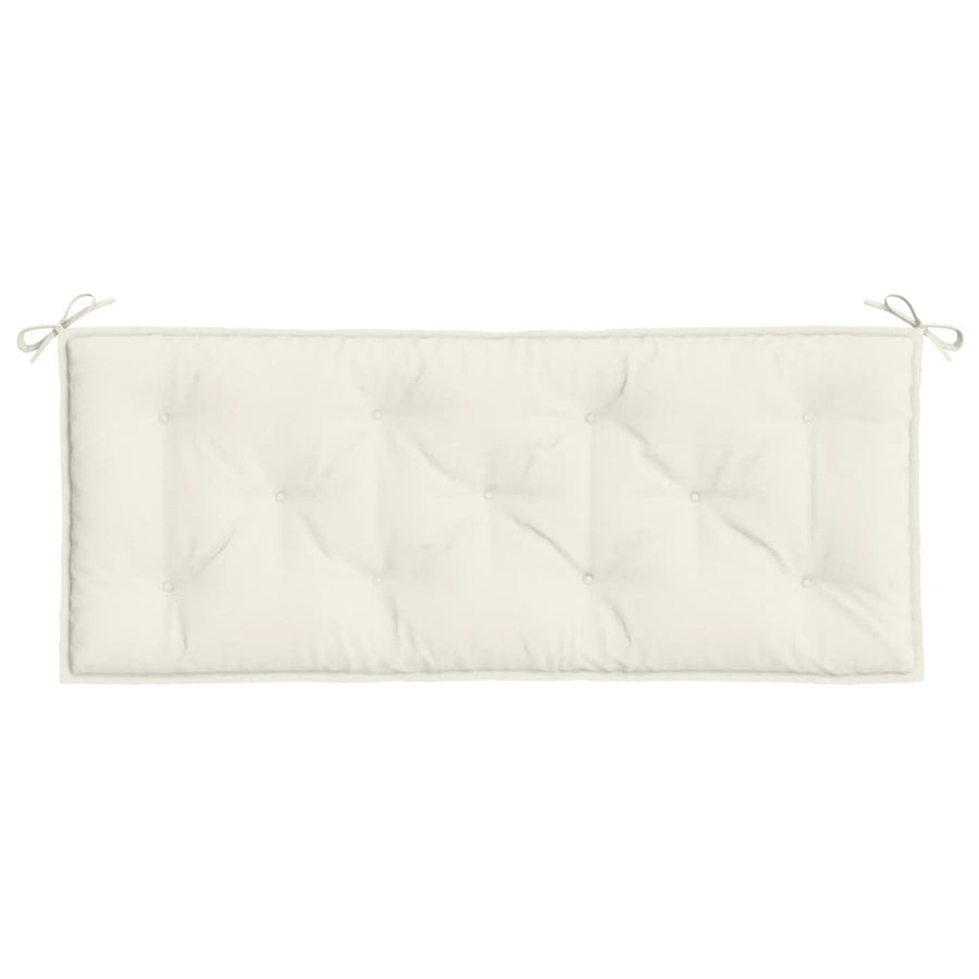 Tuinbankkussens 2 st 120x50x7 cm stof gemêleerd crèmekleurig
