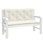 Tuinbankkussens 2 st 120x50x7 cm gemêleerd crème
