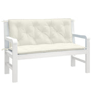 Tuinbankkussens 2 st 120x50x7 cm gemêleerd crème