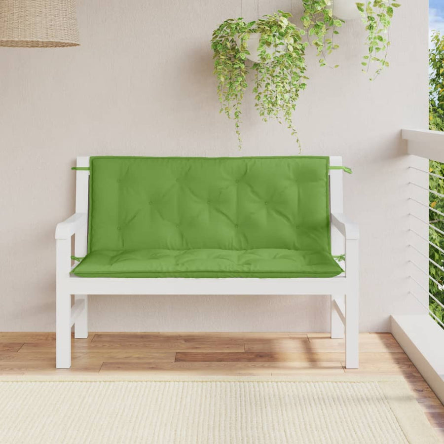 Tuinbankkussens 2 st 120x50x7 cm stof gemêleerd groen