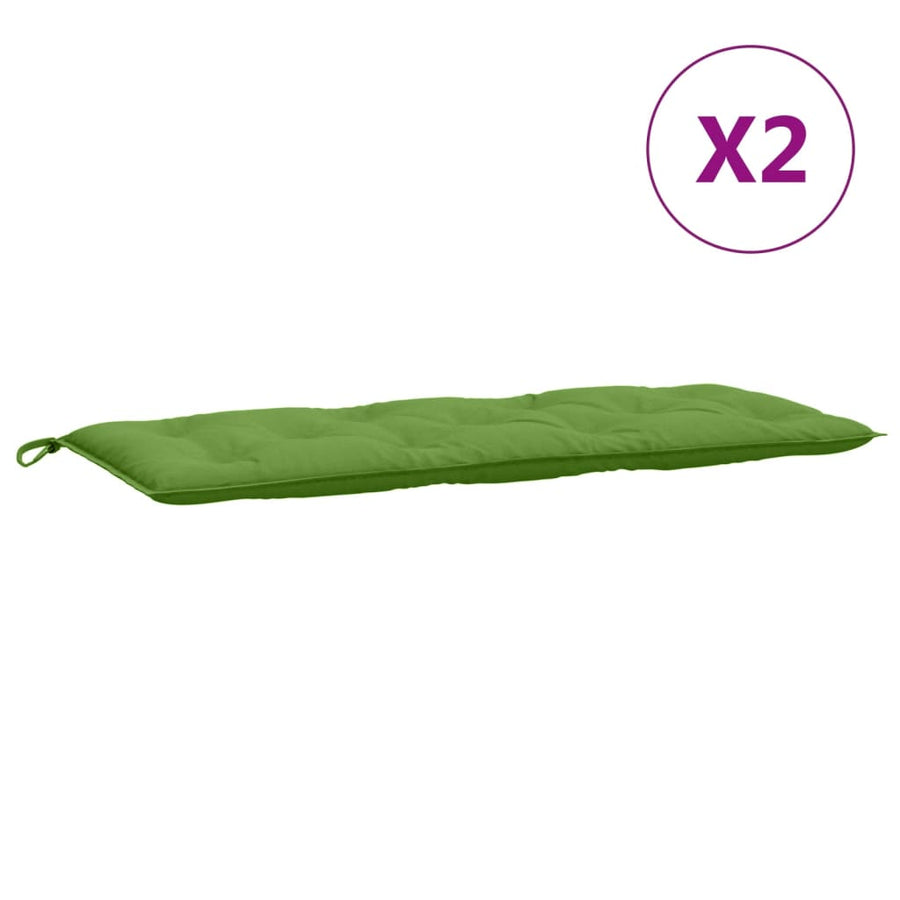 Tuinbankkussens 2 st 120x50x7 cm stof gemêleerd groen
