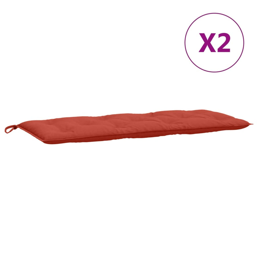 Tuinbankkussens 2 st 120x50x7 cm stof gemêleerd rood