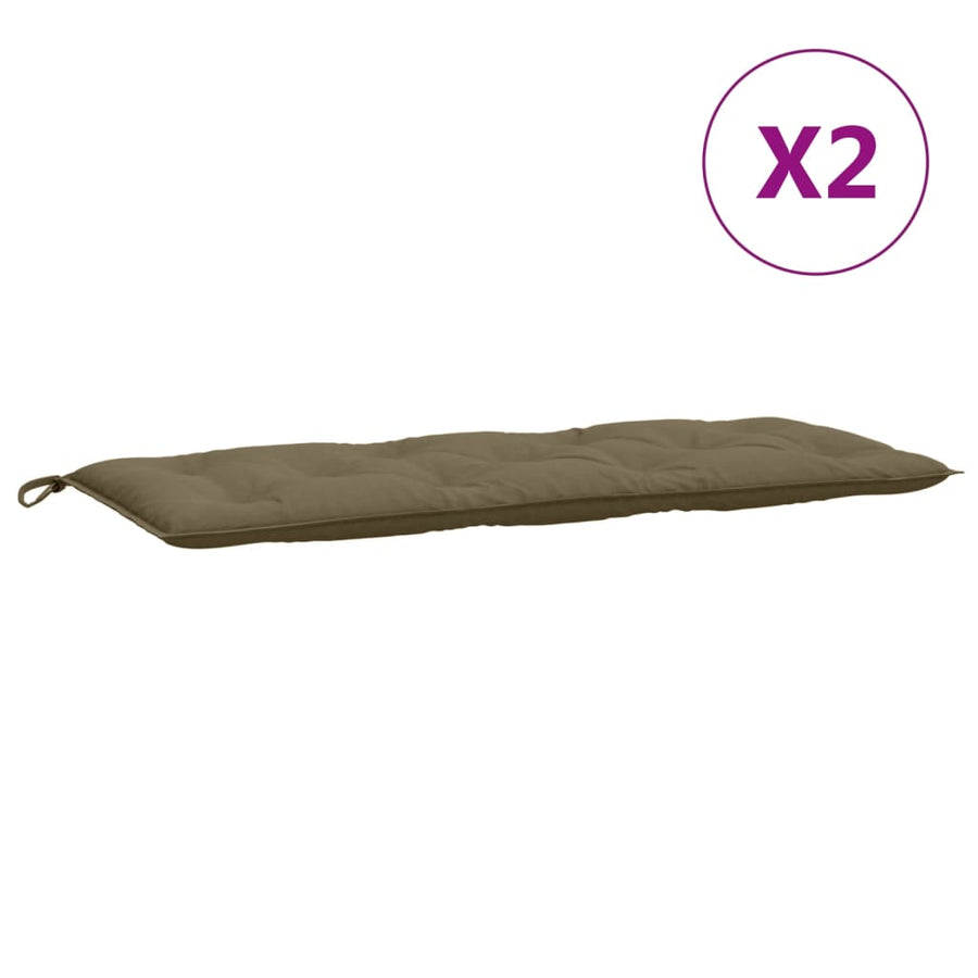 Tuinbankkussens 2 st 120x50x7 cm stof gemêleerd taupe