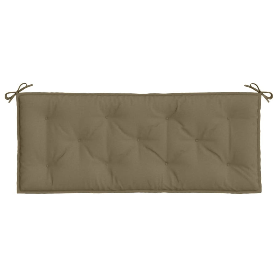 Tuinbankkussens 2 st 120x50x7 cm stof gemêleerd taupe