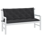 Tuinbankkussens 2 st 150x50x7 cm gemêleerd antraciet