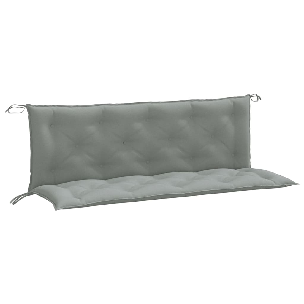 Tuinbankkussens 2 st 150x50x7 cm stof gemêleerd lichtgrijs