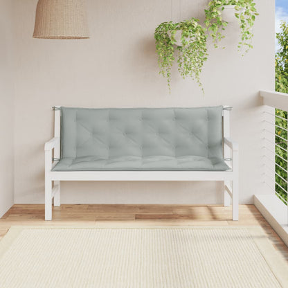 Tuinbankkussens 2 st 150x50x7 cm stof gemêleerd lichtgrijs