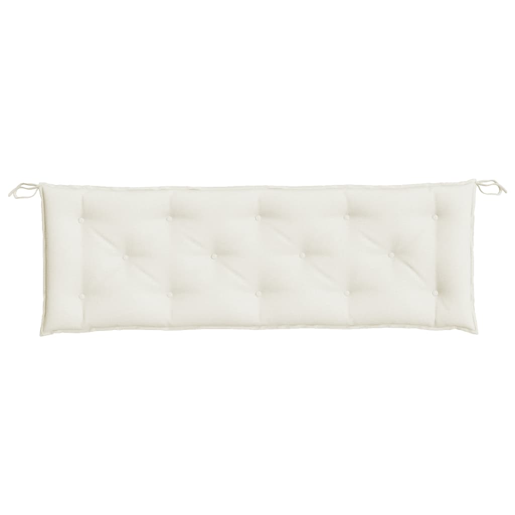 Tuinbankkussens 2 st 150x50x7 cm stof gemêleerd crèmekleurig