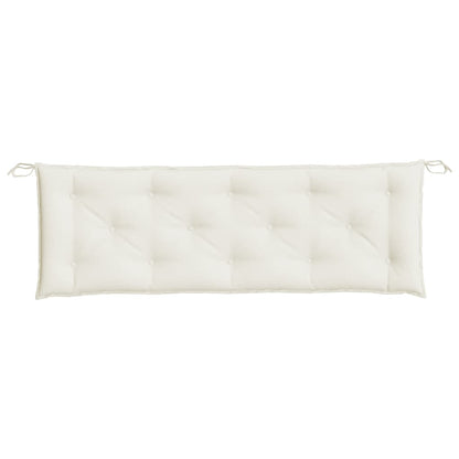 Tuinbankkussens 2 st 150x50x7 cm stof gemêleerd crèmekleurig