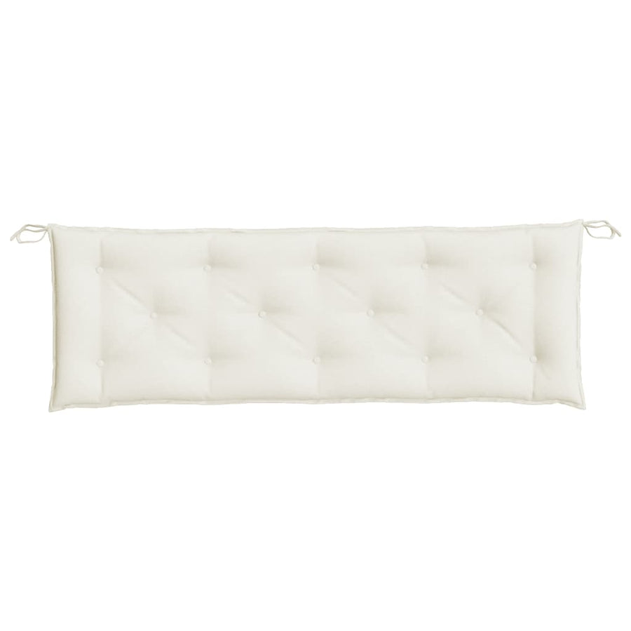 Tuinbankkussens 2 st 150x50x7 cm stof gemêleerd crèmekleurig