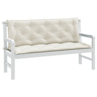 Tuinbankkussens 2 st 150x50x7 cm gemêleerd crème