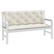 Tuinbankkussens 2 st 150x50x7 cm gemêleerd crème