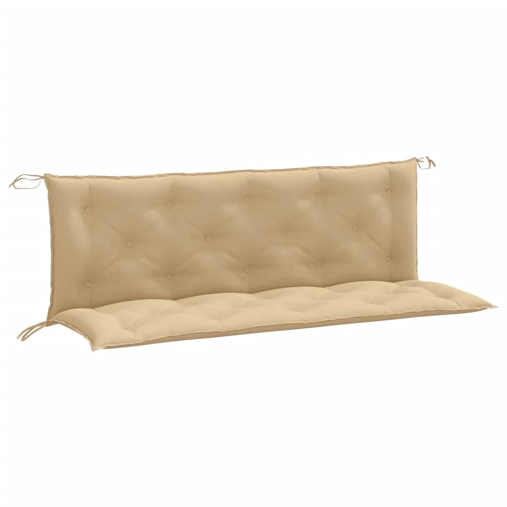 Tuinbankkussens 2 st 150x50x7 cm stof gemêleerd beige