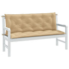 Tuinbankkussens set 2 stuks 150x50x7 cm beige
