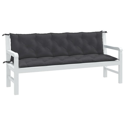 Tuinbankkussens 2 st 180x50x7 cm stof gemêleerd antracietkleur