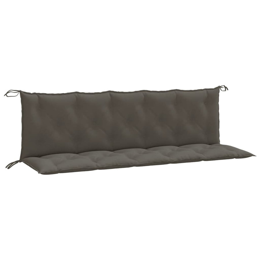 Tuinbankkussens 2 st 180x50x7 cm stof gemêleerd donkergrijs