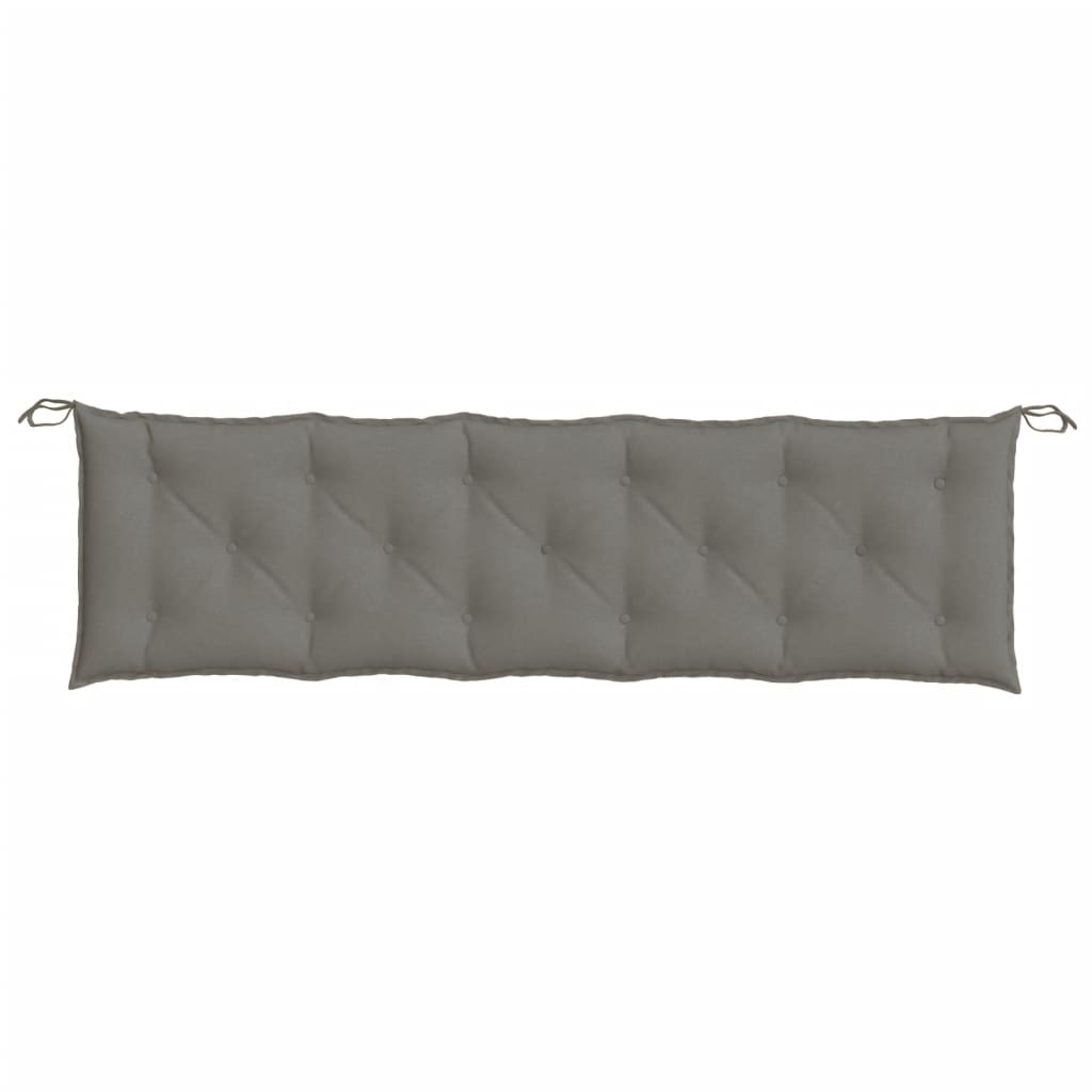 Tuinbankkussens 2 st 180x50x7 cm stof gemêleerd donkergrijs