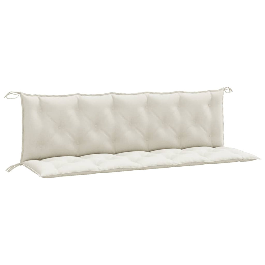 Tuinbankkussens 2 st 180x50x7 cm stof gemêleerd crèmekleurig